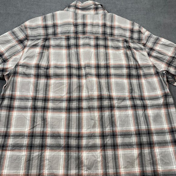 Carhartt Mens Relaxed Fit Plaid Button-Down Shirt 2XL Gray/Orange Cotton Blend - Picture 3 of 13